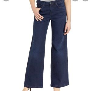 NWT - NYDJ Bixby Wide Leg Denim Trouser size 4 Short Dark Blue